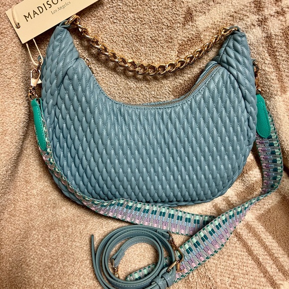 Madison West Handbags - Madison West blue quilted bag.